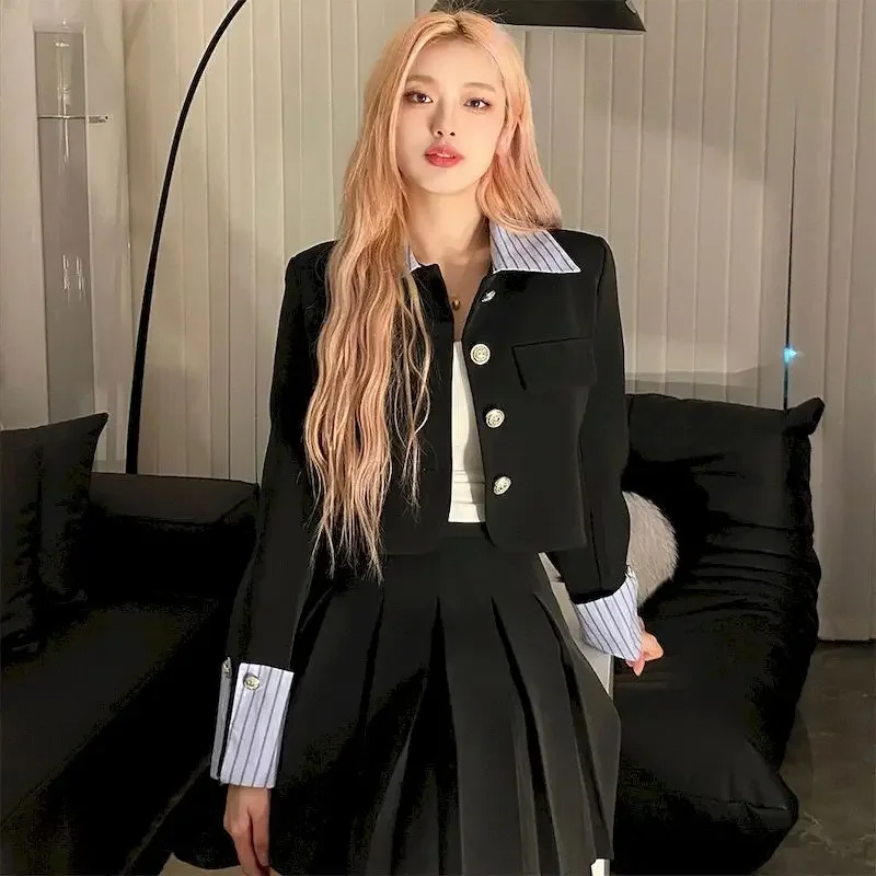 Lnsozkdg High Quality Spring Long Skirt Blazer Sets Outfits Female Formal Business Korean Womens Office Ladies Work Jacket Suit