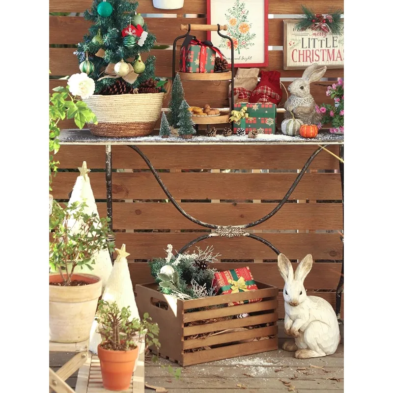 

FurnitureAmerican country table wrought iron retro entrance entrance table living room balcony garden gardening French workbench