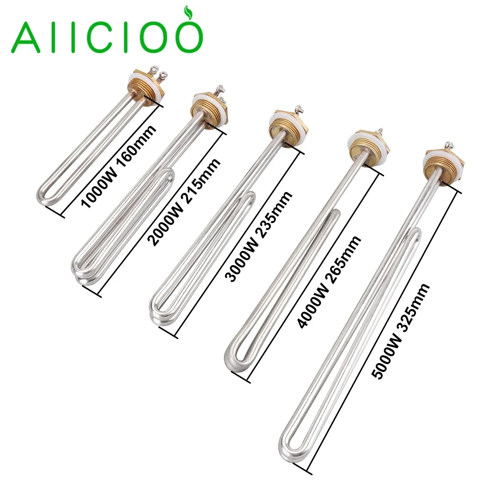 

AIICIOO Water Heater 220V 1"/DN25 Tubular Electric Heating Element 1KW/2KW/3KW/4KW/5KW SUS304