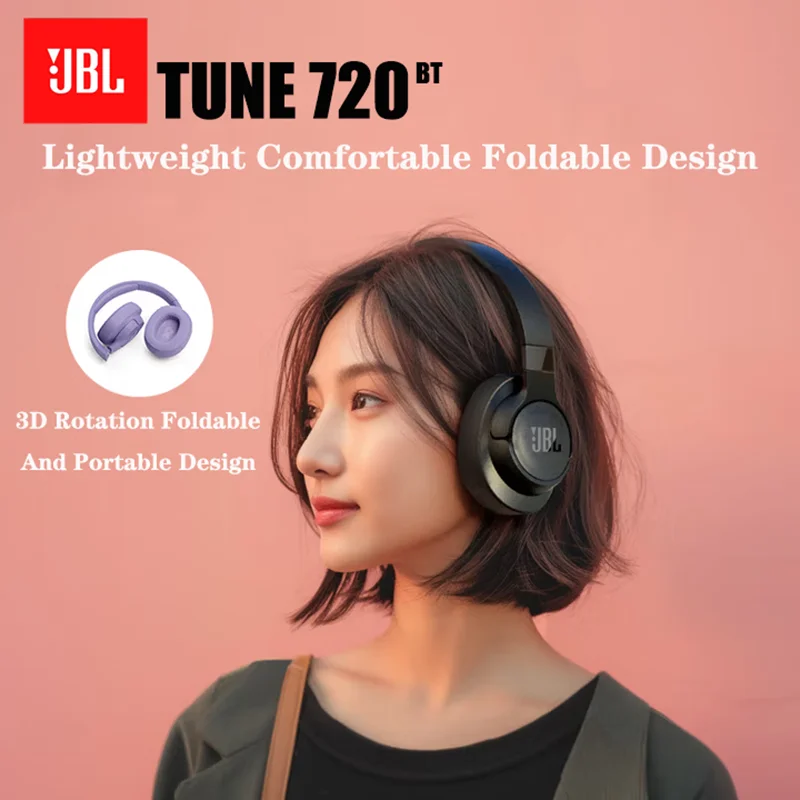 JBL TUNE 720BT Over-ear Wireless Headphones Bluetooth 5.3 Active Noise Cancellation 76-hour Battery Life for Sports Game Music