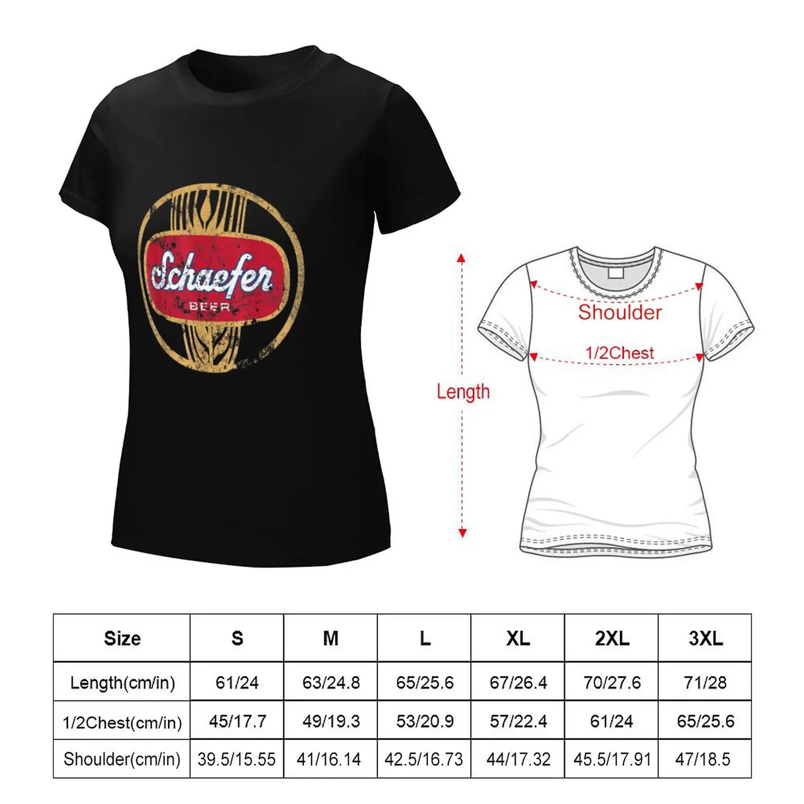 Schaefers Beer T-Shirt graphics Short sleeve tee hippie clothes plus size tops t shirts for Womens