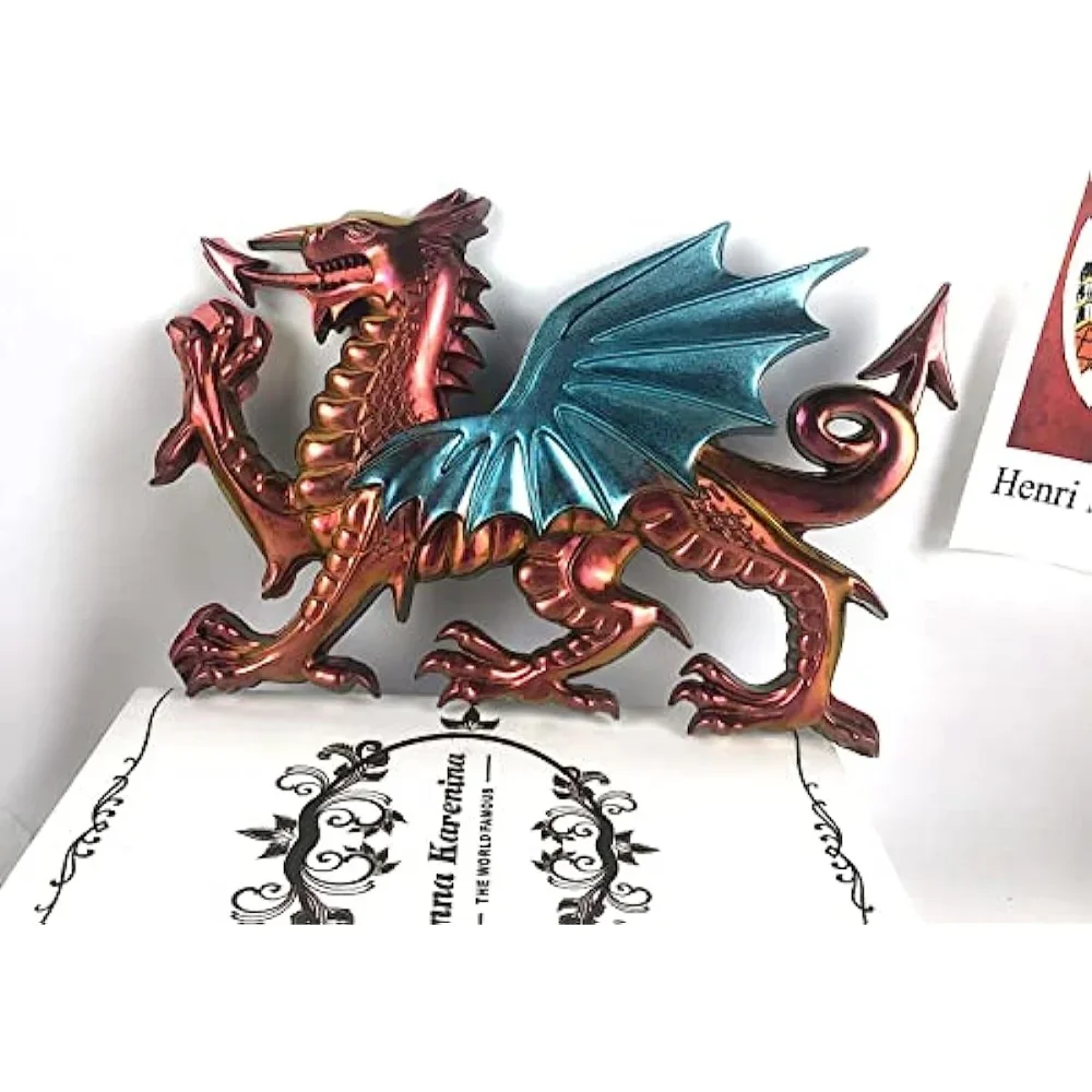 3D Lopen Dragon Epoxyhars Mal Diy Gesneden Grote Dier Standbeeld Muur Woonkamer Hanger Desktop Ornament Siliconen Mallen