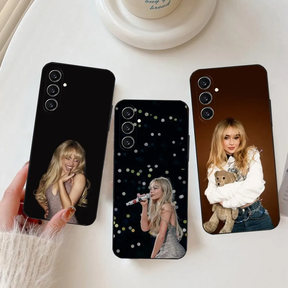 S-Sabrina C-Carpenter  Phone Case For Samsung S24,23,22,30,21,10,9,Ultra,Plus,Lite,FE,Soft Silicone Black Cover