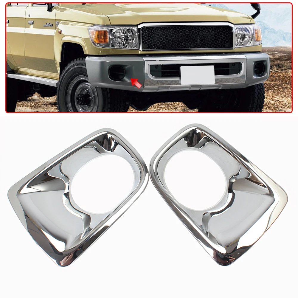 

Chrome Fog Light Lamp Trim Driving Light Cover Primed Grill Trims For Toyota Land Cruiser FJ70 FJ76 FJ77 FJ78 FJ79 LC76 LC77