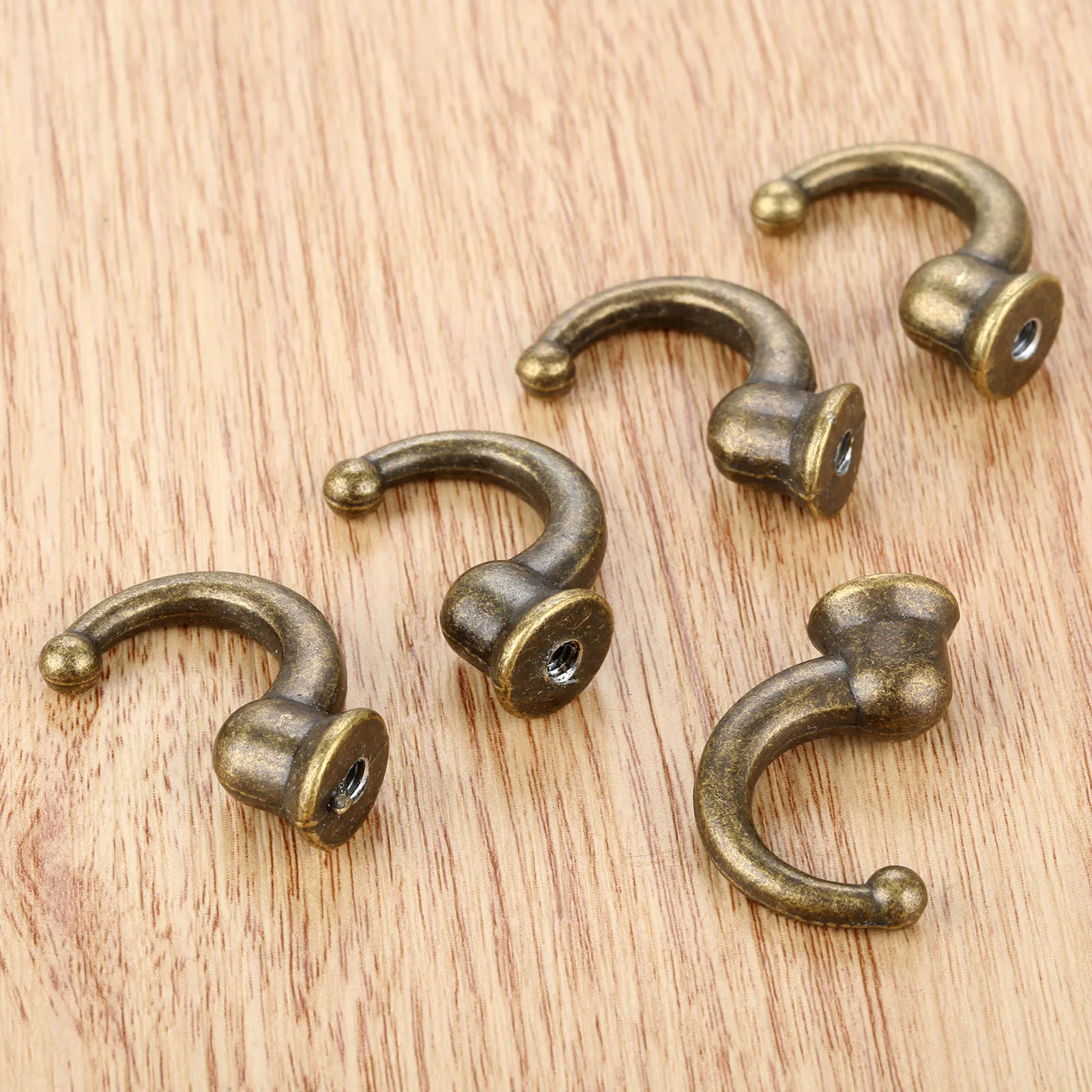 5pcs Vintage Bronze Hooks Door Wall Hanger For For Hanging Towel Clothes Hat Bathroom Kitchen Furniture Hardware With Screw