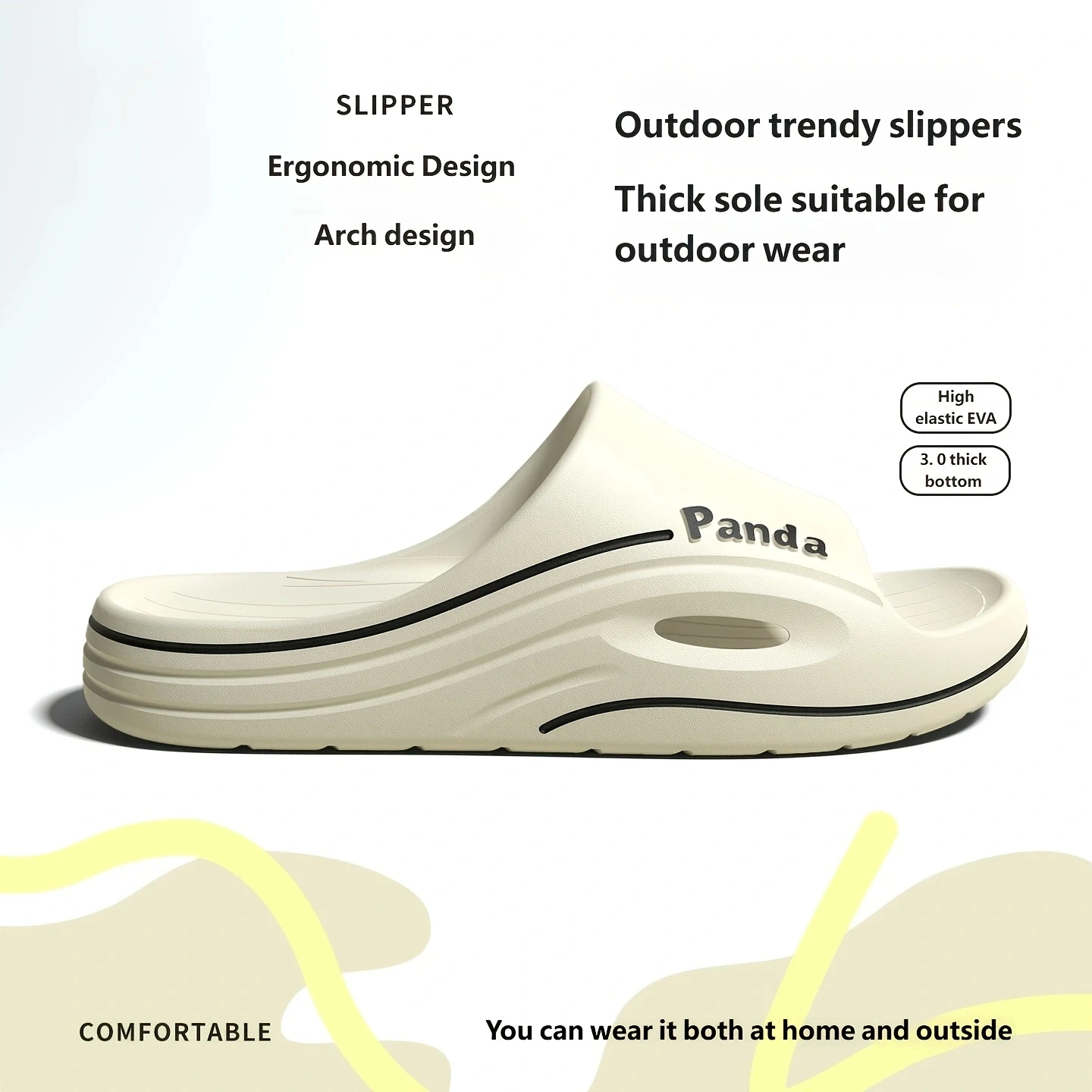 Men Sports EVA Slide Slippers 3.0 Thick Platform Non Slip Open Toe Sandals Outdoor Walking Beach Casual Shoes