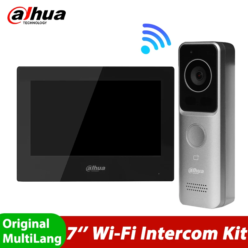 

Dahua KTW02 PoE IP Video Intercom Kit Smart Wifi Video Monitor System VTO2311R-WP Doorbell With 7inch Screen VTH2621G-WP Monitor