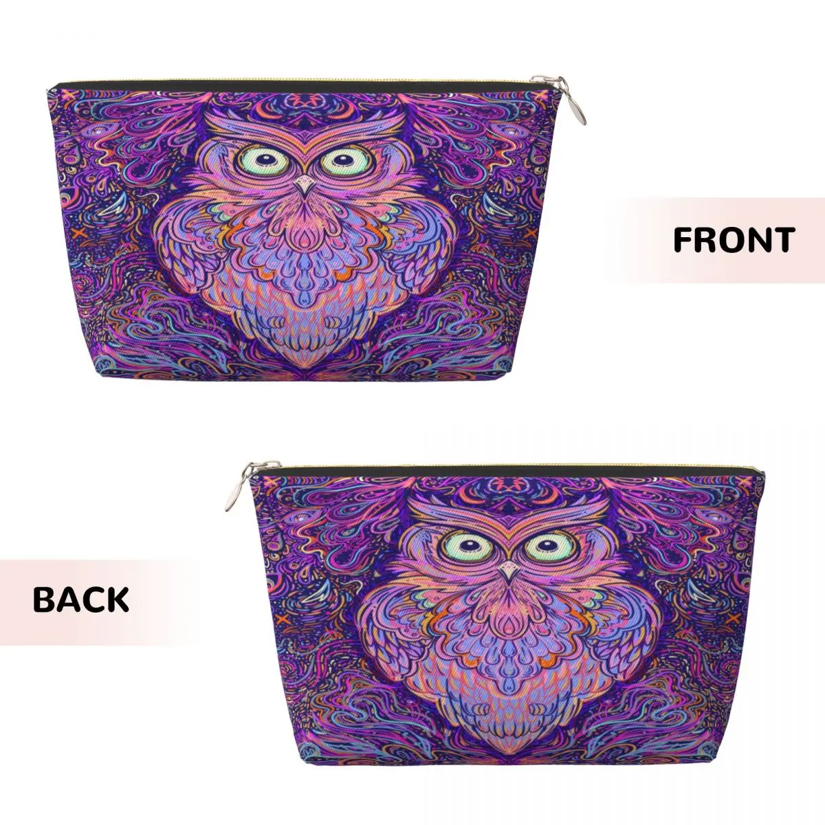 Custom Psychedelic Owl Floral Pattern Makeup Bag for Women Travel Cosmetic Organizer Fashion Storage Toiletry Bags