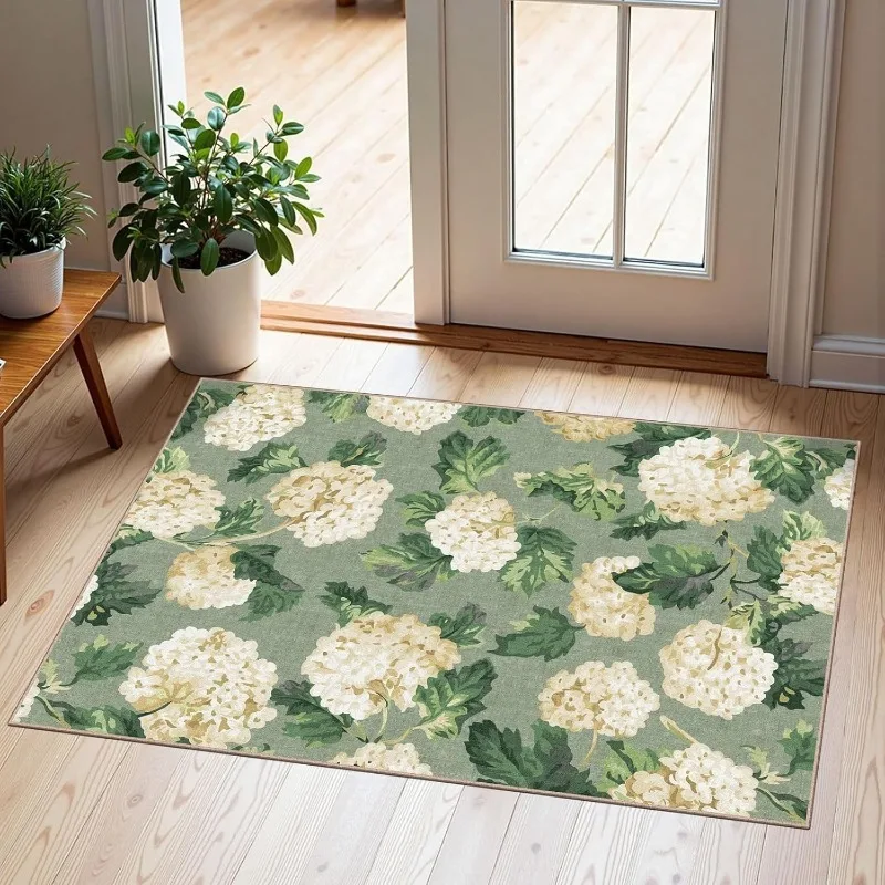Vintage Persian Floral Doormat Traditional Oriental Floor Carpet Retro Boho Decor Rug for Living Room Entryway Home Decoration