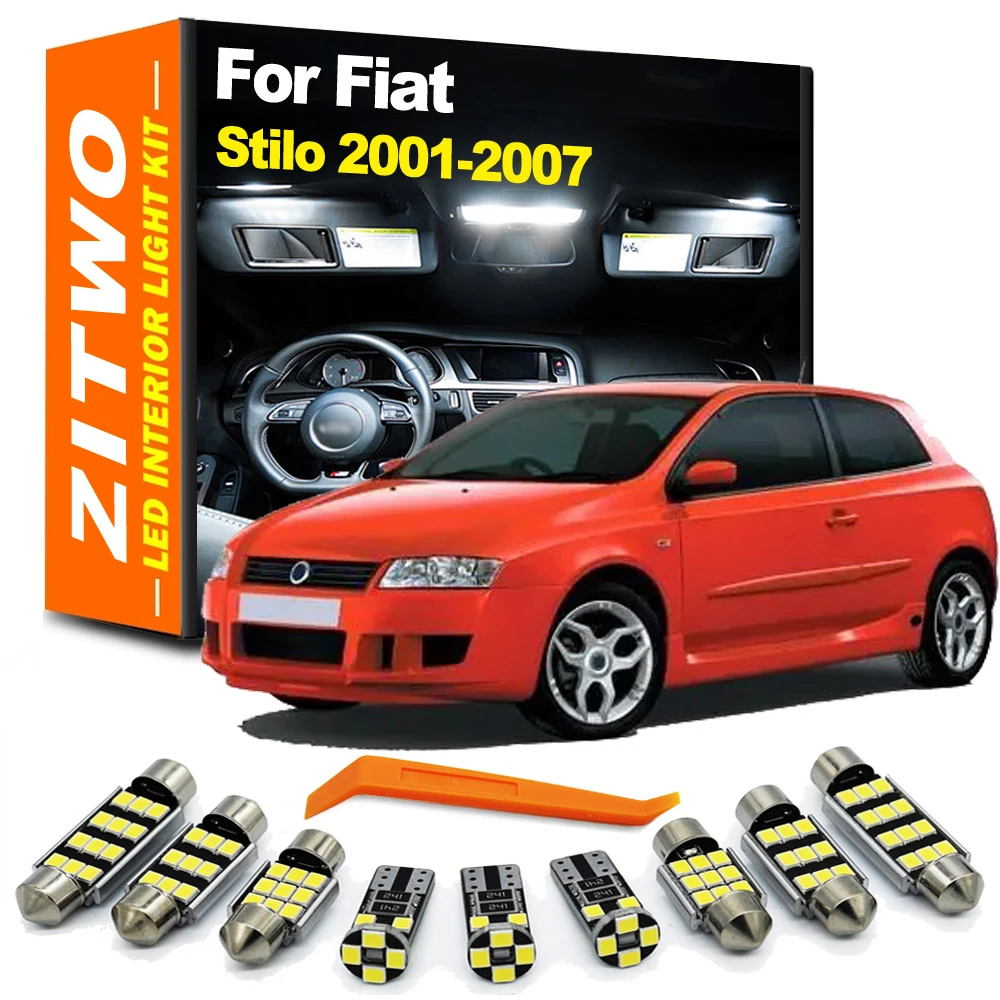 ZITWO 14Pcs Car LED Interior Bulb Dome Map Reading Trunk Light Kit For Fiat Stilo 2001 2002 2003 2004 2005 2006 2007 Accessories