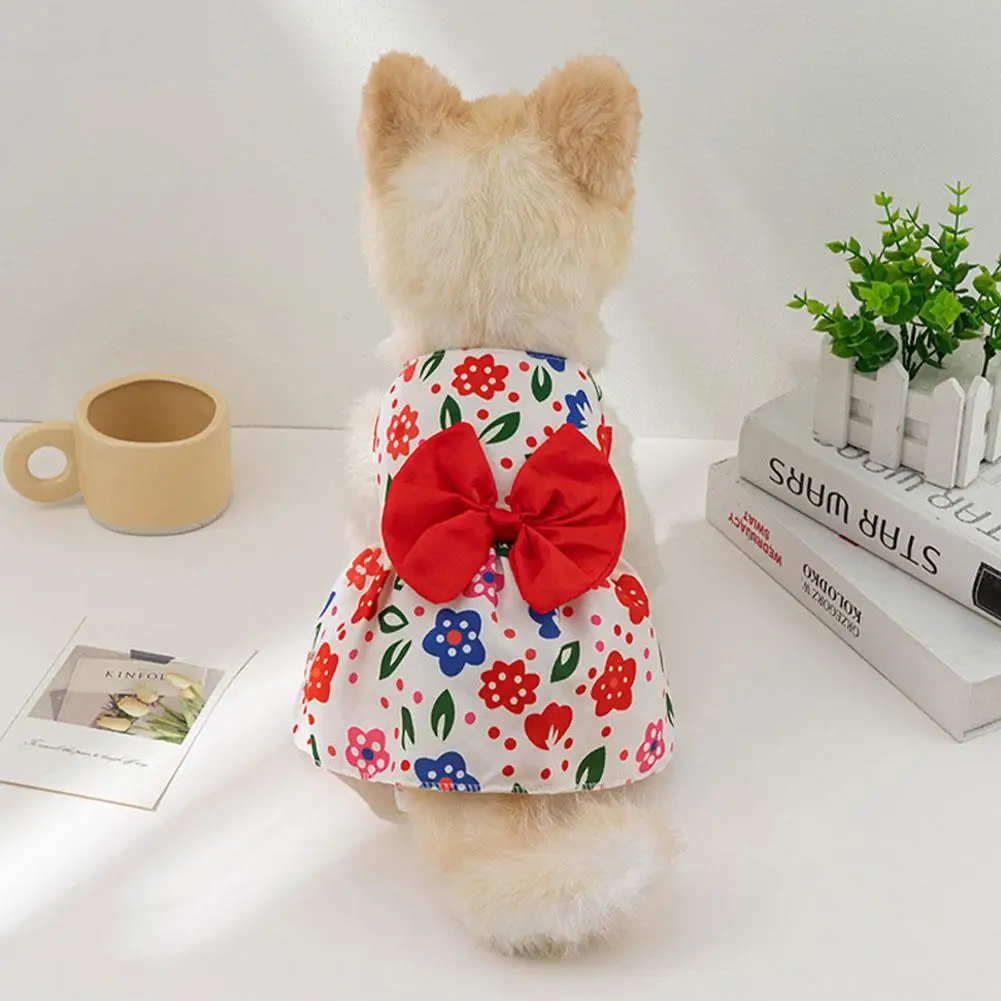 犬の花柄のプリンセスドレス,快適な子犬の服,通気性と肌にやさしい,柔らかくてかわいい,夏,k1z9