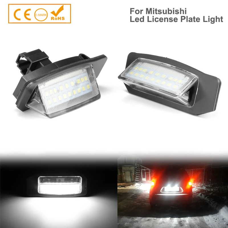 Error Free LED License Number Plate Light Lamps For Mitsubishi Outlander Mk2 Mk3 Lancer Eclipse 3 4 Cross Galant Xpander 6202786