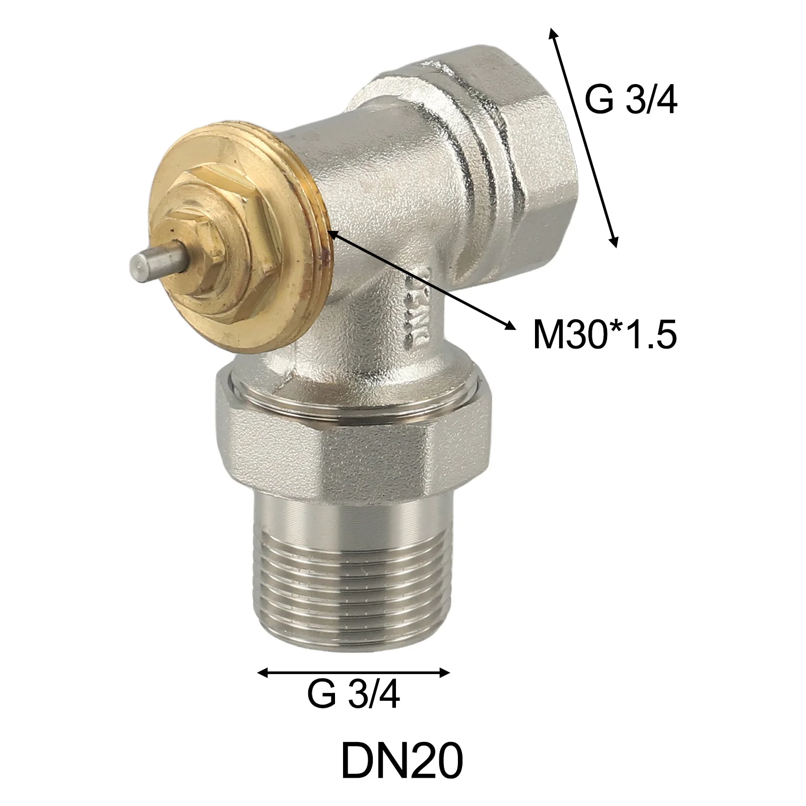 DN15 Thermostatic Valve Brass Angle Thermostatic Valve Ambient Temperature Sensing For Energy-efficient Heating For HVAC Systems
