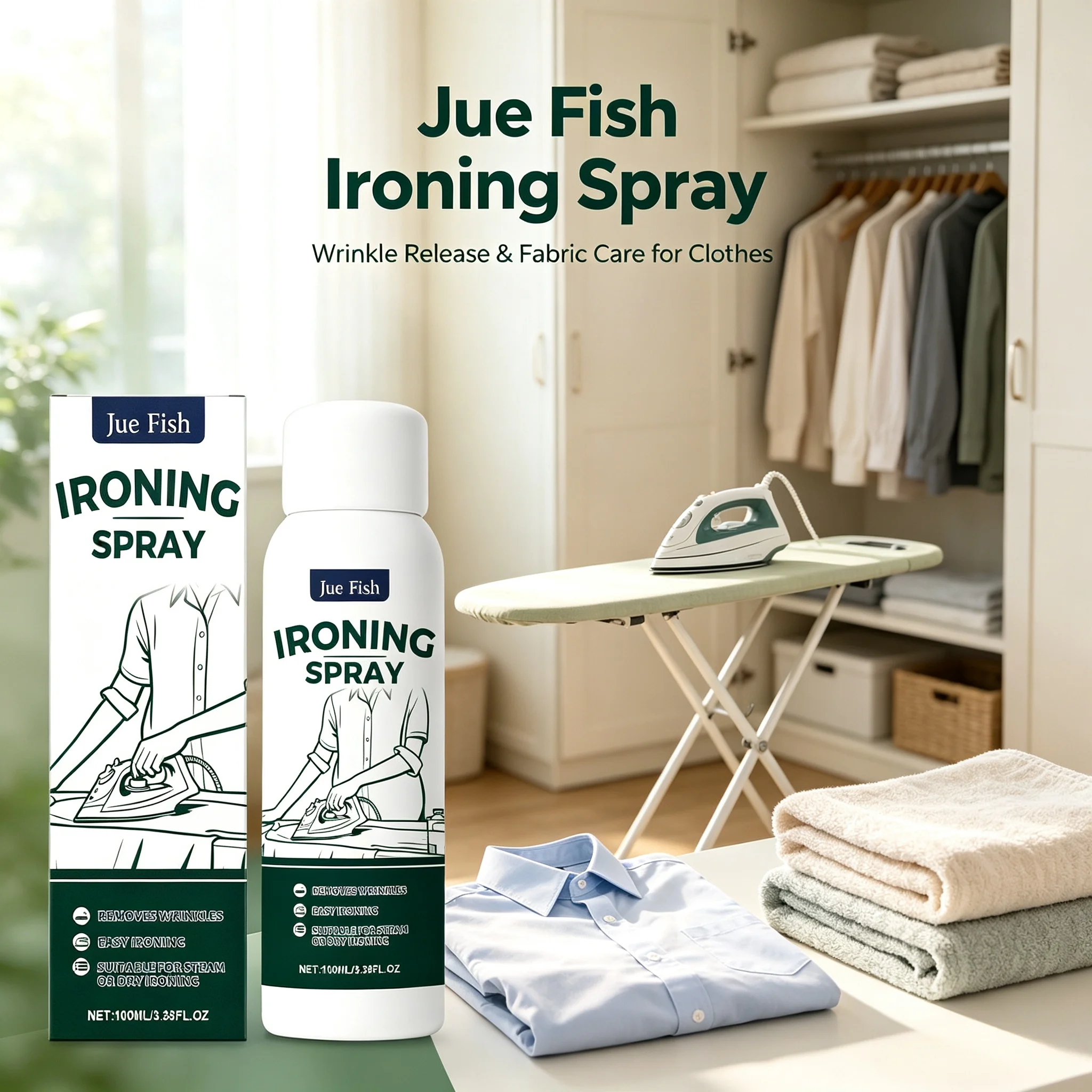 Clothe Wrinkle Release Spray Anti Static Fabric Starch Refresh Scent Soften Ironing All Fabrics Easy Ironing Clothing Care Spray