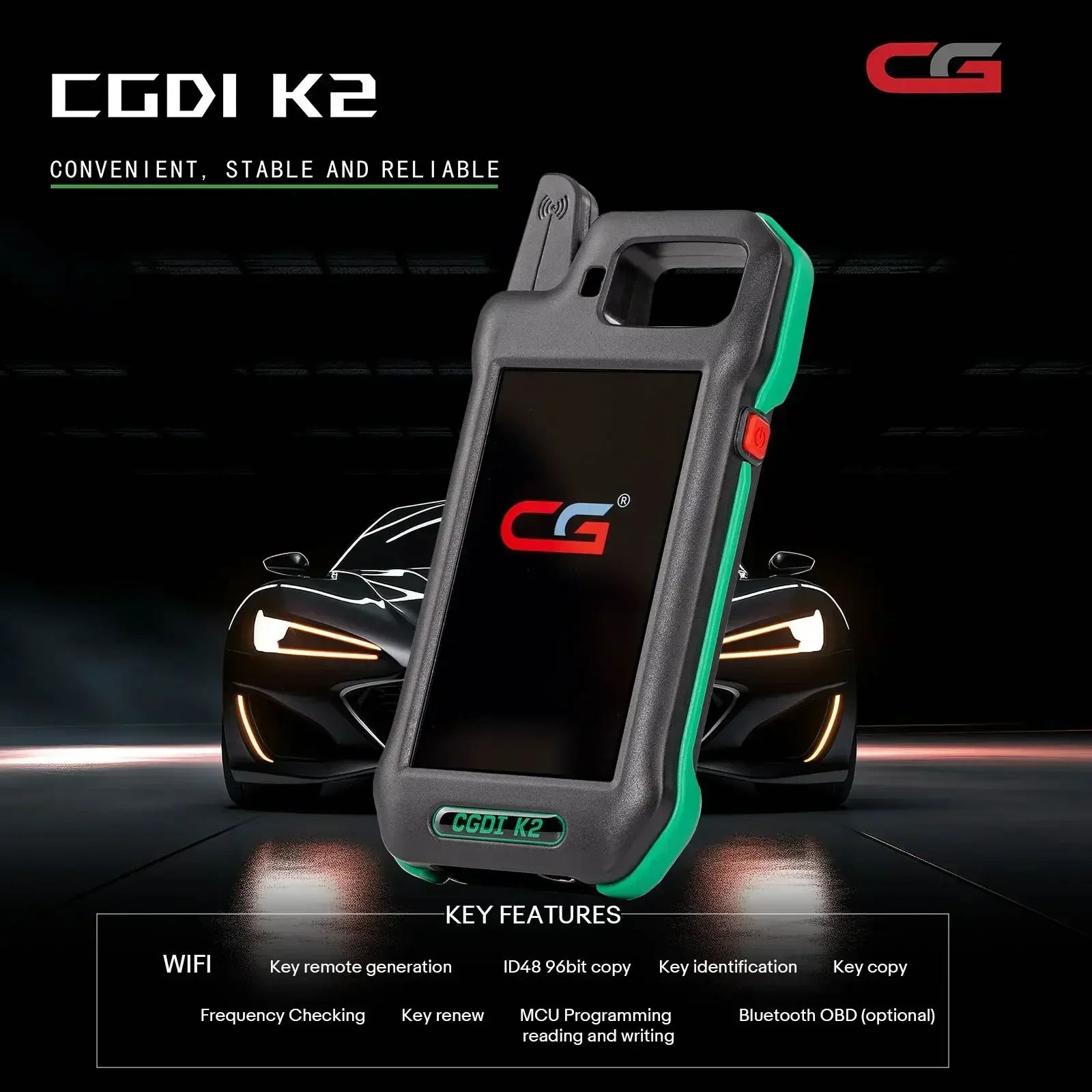 2025 New WIFI CG CGDI K2 Multifunction Remote Generator Smart Locksmith Key Tool Supports 96 Bit ID48 Copy Renote Key Programmer