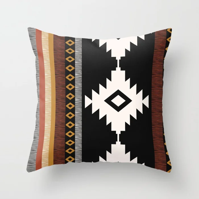 For Home Sofa Chair Decor Pillowcase Vintage Pattern  Ethnic Herringbone Background Cushion Cover image 4