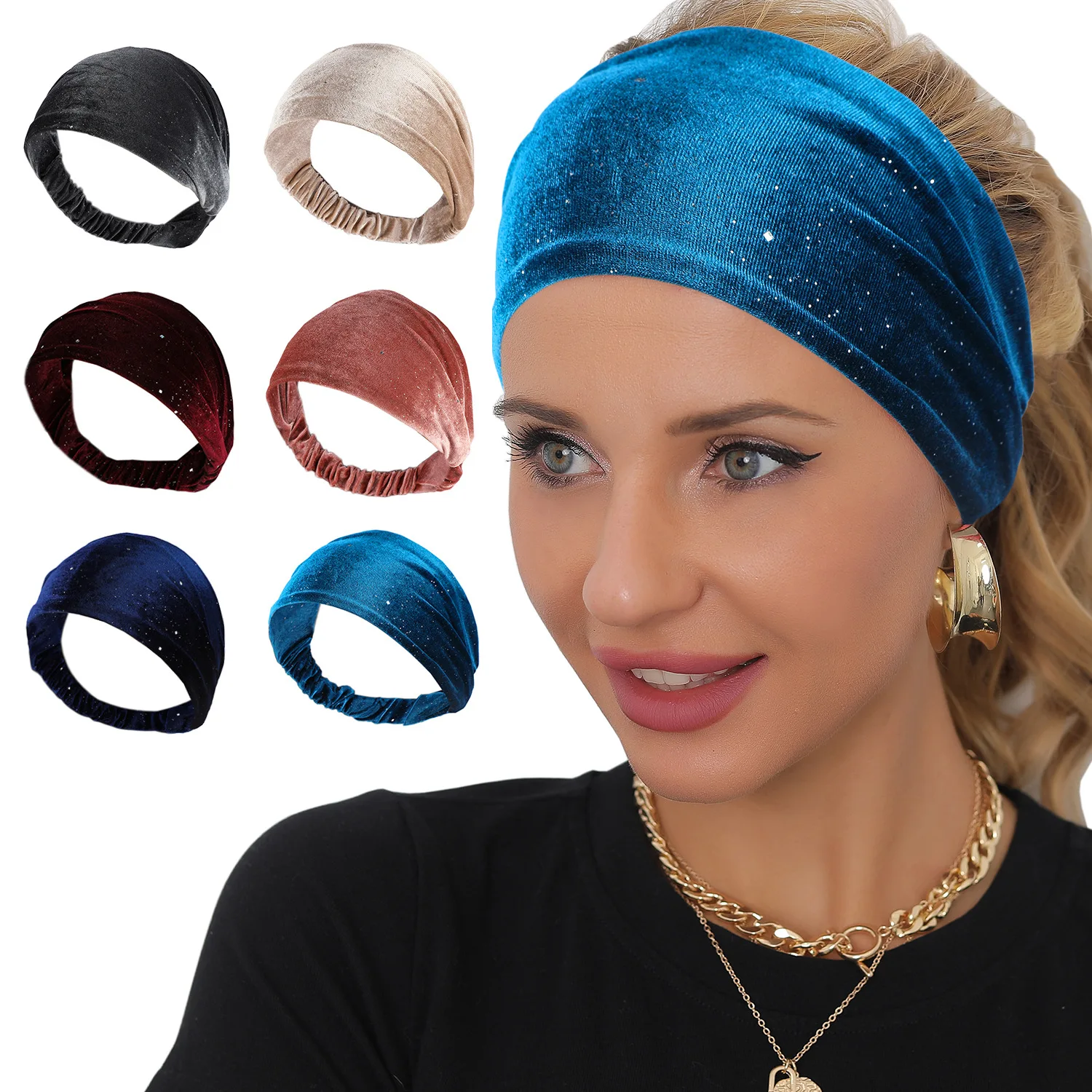 High Elastici Latin Dance Headband Wide Forehead Wipe Yoga Street Dance Women's Adult Performance Accory