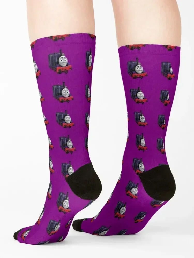 CHARLIE THE PURPLE SADDLE ENGINE Socks japanese fashion designer brand New year's Stockings compression Boy Child Socks Women's
