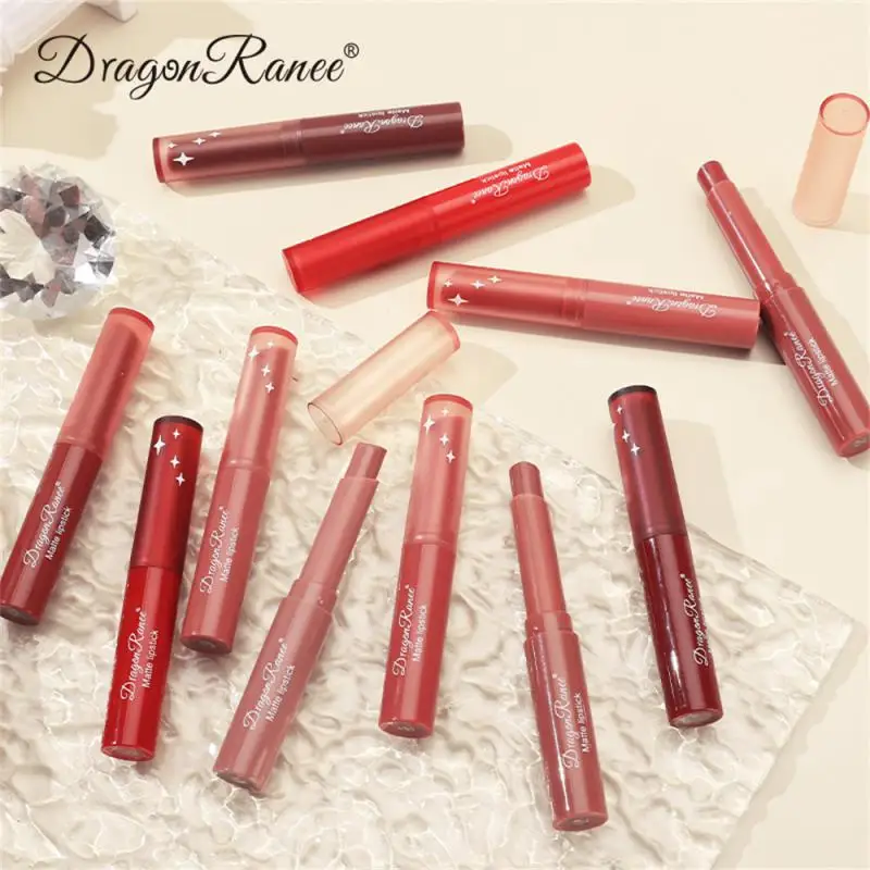 1/2/3PCS Lipstick Pen Velvet Matte Lip Liner Pen Female Makeup Red Lip Tint Non-stick Cup 12 Color Bow Lipstick Cosmetics