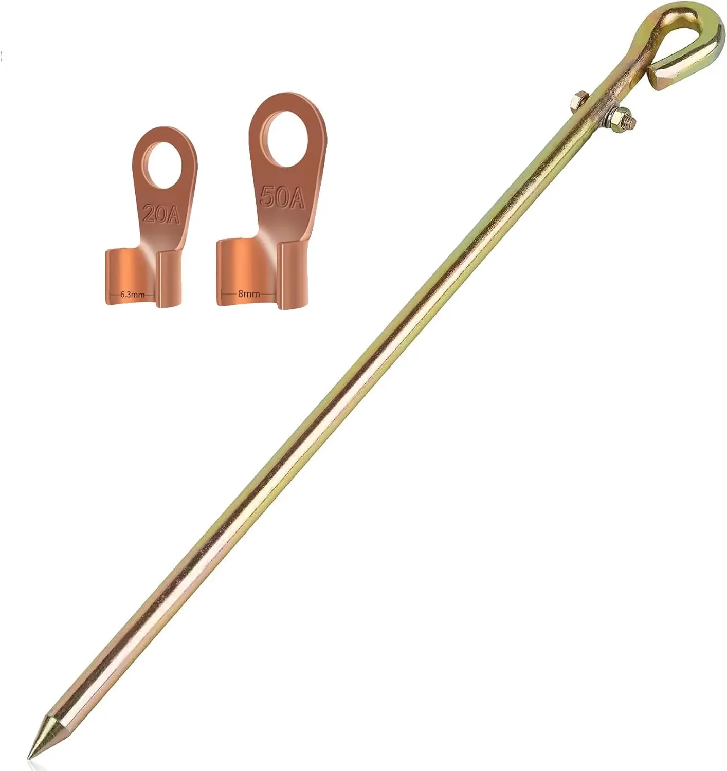 1/2pcs Generator Grounding Rod Kit For Solar Electric Fence Grounding Wire And Antenna Easy Installation