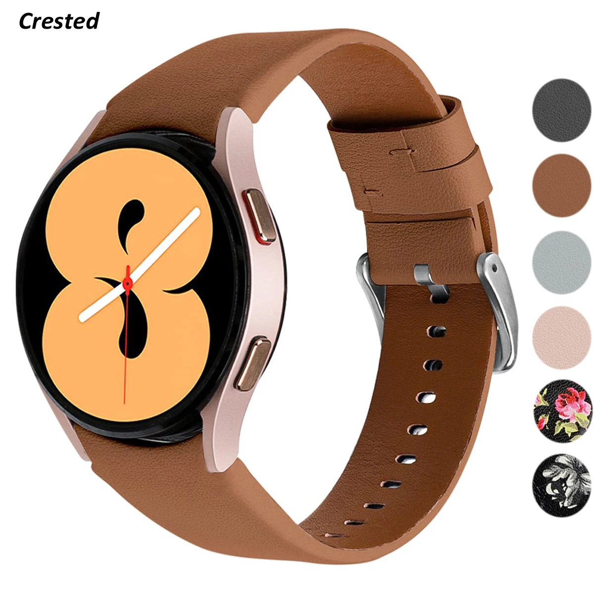 

Genuine Leather Band For Samsung Galaxy Watch 4 6 classic 5 pro 46mm 42mm 44mm 40mm 45mm No Gaps Bracelet Galaxy Watch 4 strap