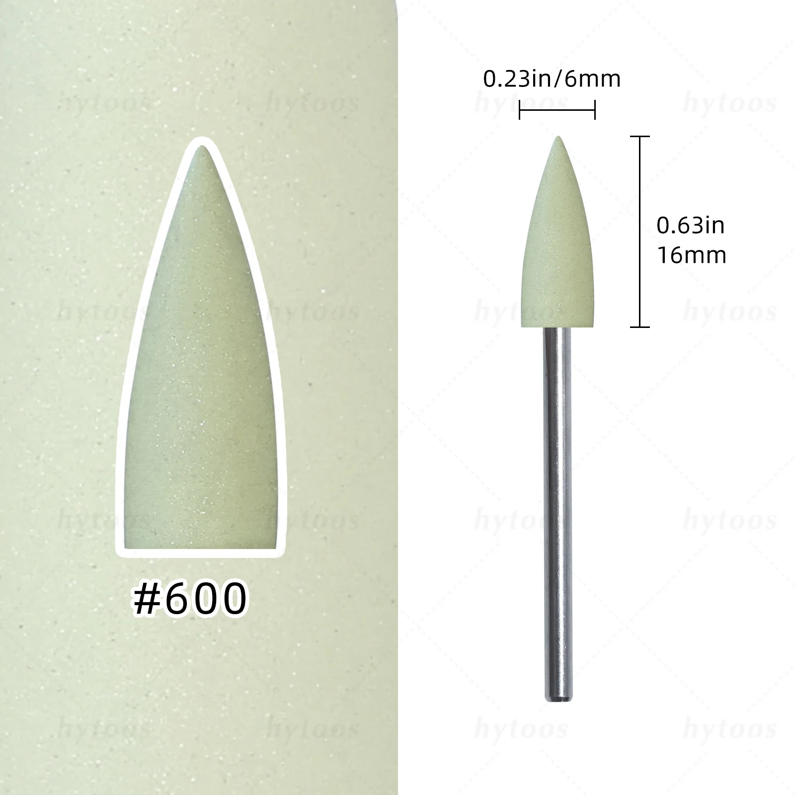 HYTOOS 6*16mm Kegel Silikon Nagel Bohrer Bits 3/32 "Pediküre Polieren Bit für Nagel Bohrer maniküre & Fußpflege Vorbehandlung Werkzeuge