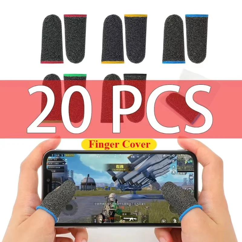 20/40PCS PUBG 모바일 게임용 손가락 커버 게임 컨트롤러 땀 방지 스크래치 방지 미끄럼 방지 터치 스크린 게임용 손가락 엄지 커버