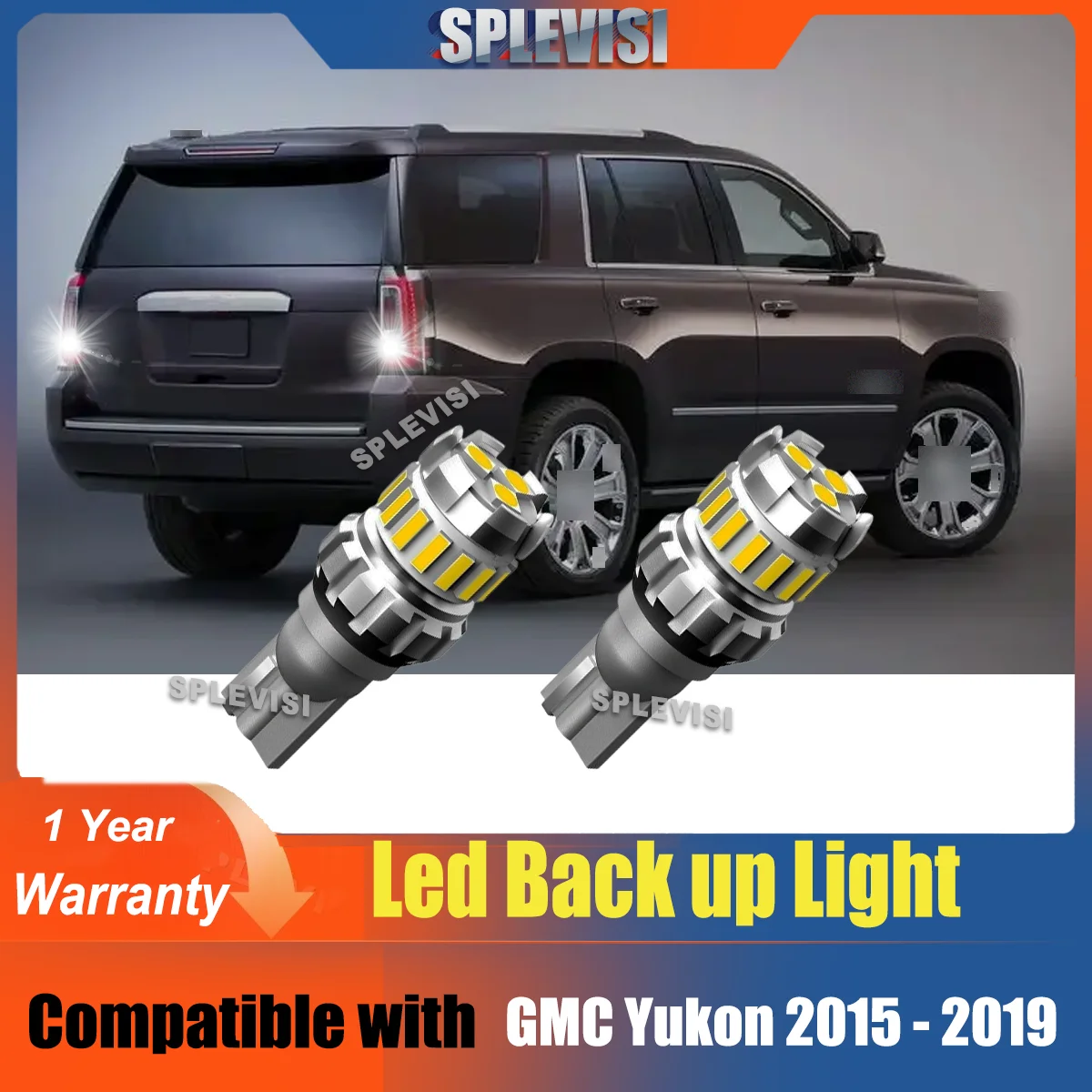 

2x T15 W16W Aluminium Car Back up Light Reverse Lamp 6000K Xenon White LED Bulb For GMC Yukon 2015 2016 2017 2018 2019