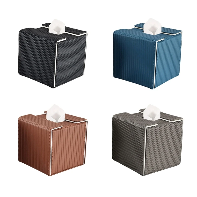 

Sophisticated Tissue Box Holder In Faux Leather Paper Case For All Settings= 601C