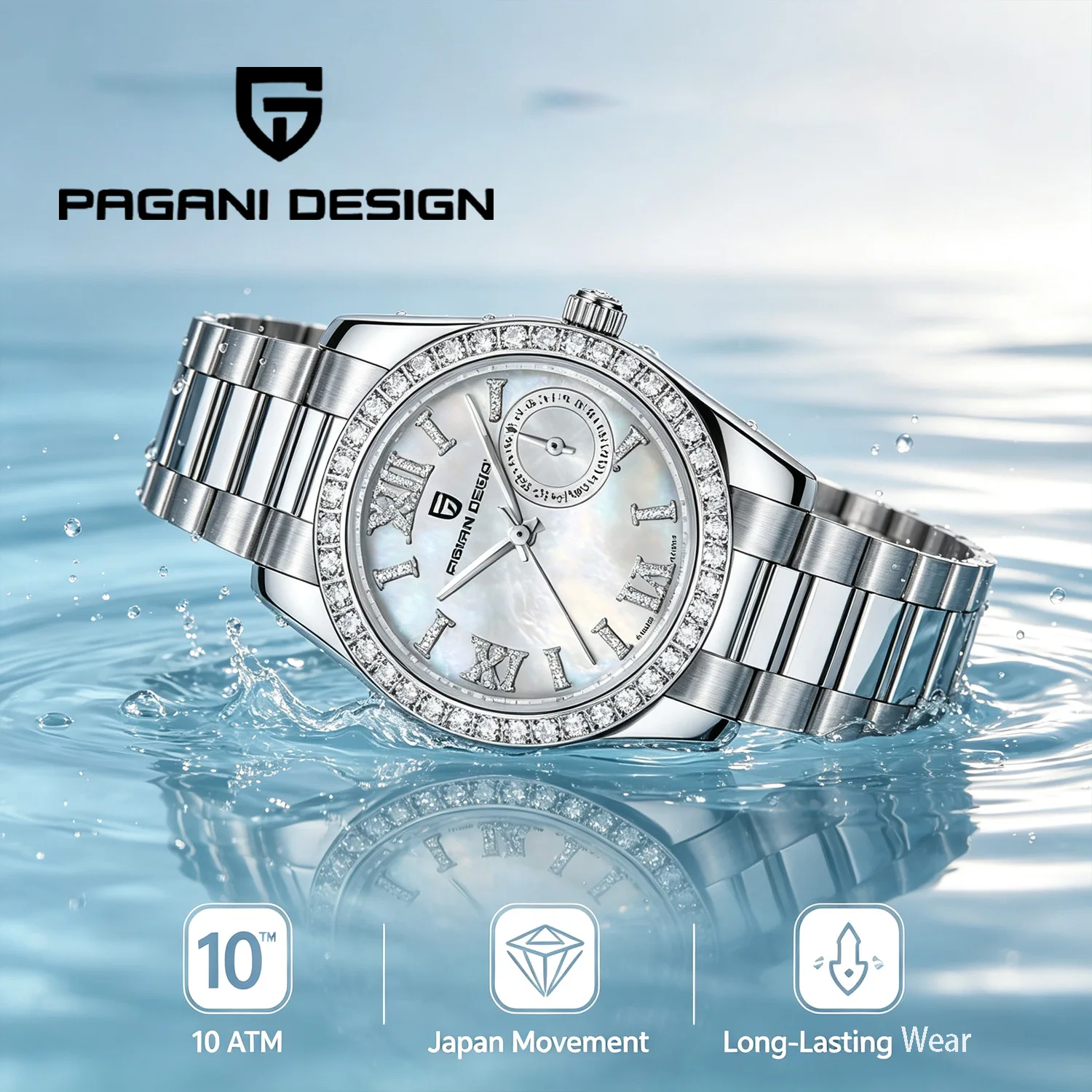 PAGANI DESIGN Light luxury style Women's Wristwatch Elegant Luxury Quartz Watch For Women Fashion Waterproof Watches Sapphire