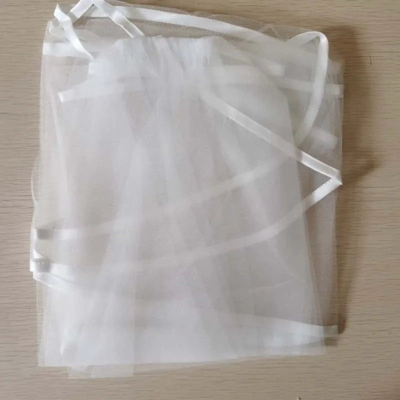 Short Tulle Wedding Veils Two Layer With Comb Cheap White Ivory Bridal