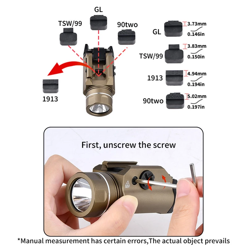 WADSN 800 Lumen LED Pistola Lampada Torcia Elettrica In Metallo Bianco Strobe Scout Luce per Militare Giocattolo Esterno Pistola TL1 Airsoft Accessori