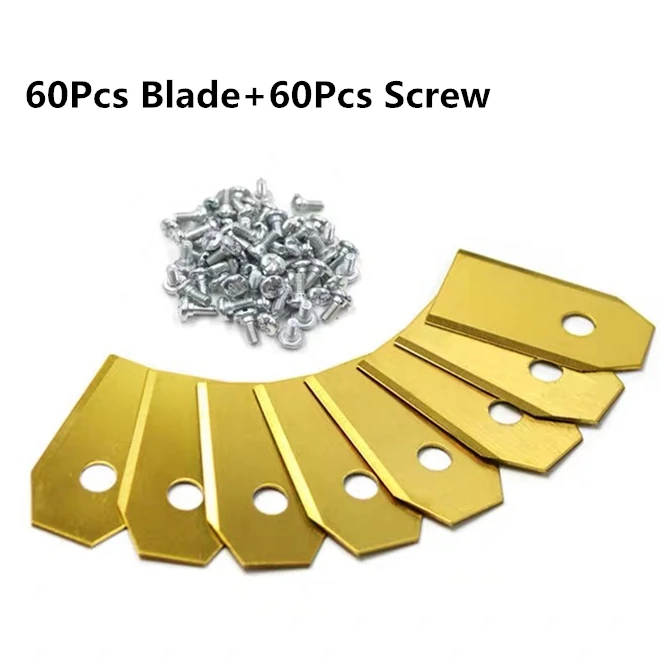 60 Sets Lawn Robot Blade Glod Blades Lawn Mover Replacement Blade 35*18*0.75 For Garden Husqvarna Auto Mower yard force