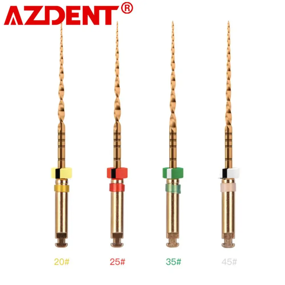 AZDENT 4Pcs/Box Dental Reciprocating Endodontic Root Canal Niti File 25mm for Root Canal Preparation