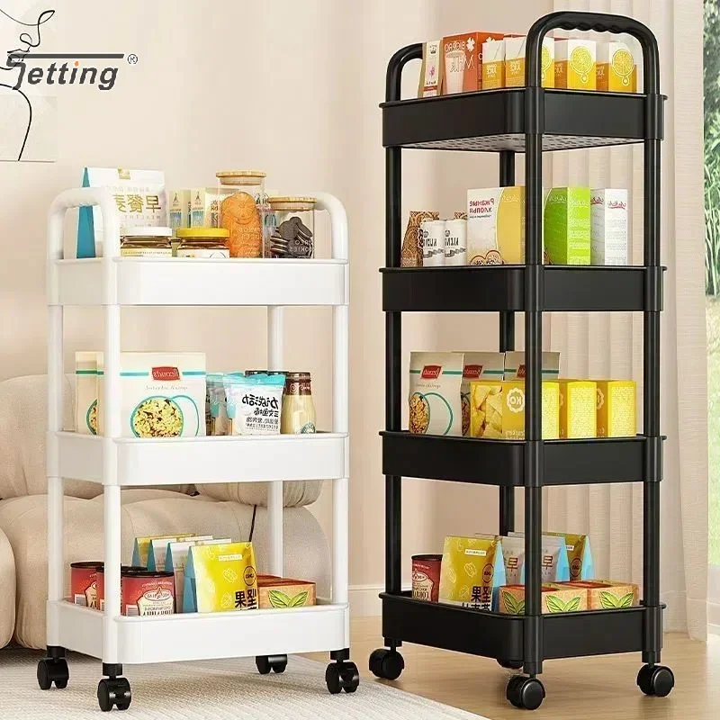Household Cart Floor Storage Rack Multi-Functional Kitchen Storage Cart Movable Storage With Wheels Multi-Scene Application