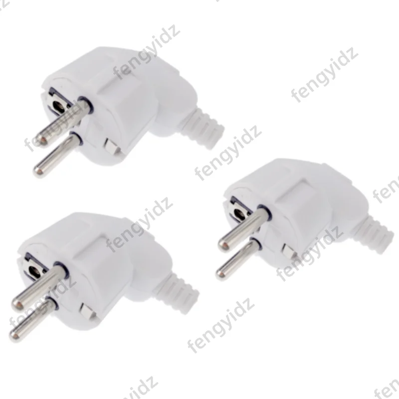 3PCS 4.8mm EU Schuko Plug Male Replacement Outlets Rewireable 250V 16A IP44 Connector Electeic Socket For Power Extension Cable