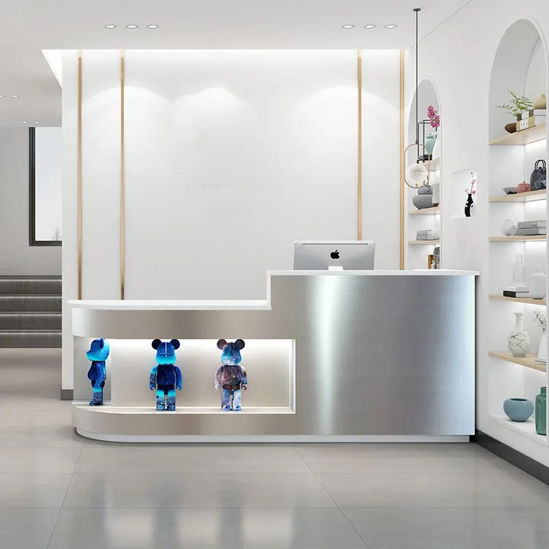 

White Office Reception Desk Podium Restaurant Tables Mobile Register Hair Salon Counter Shop Cash Pulpitos Bureau Furniture