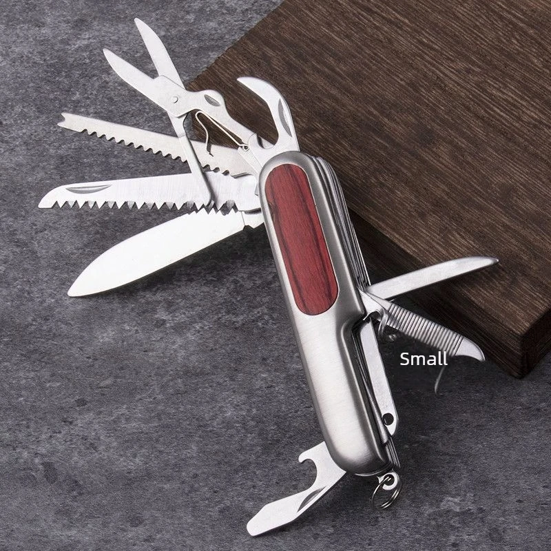 10 in 1 Multifunctional Swiss Folding Knife Stainless Steel Portable Outdoor Camping Survival Tool with Pliers, Bottle Opener view 5