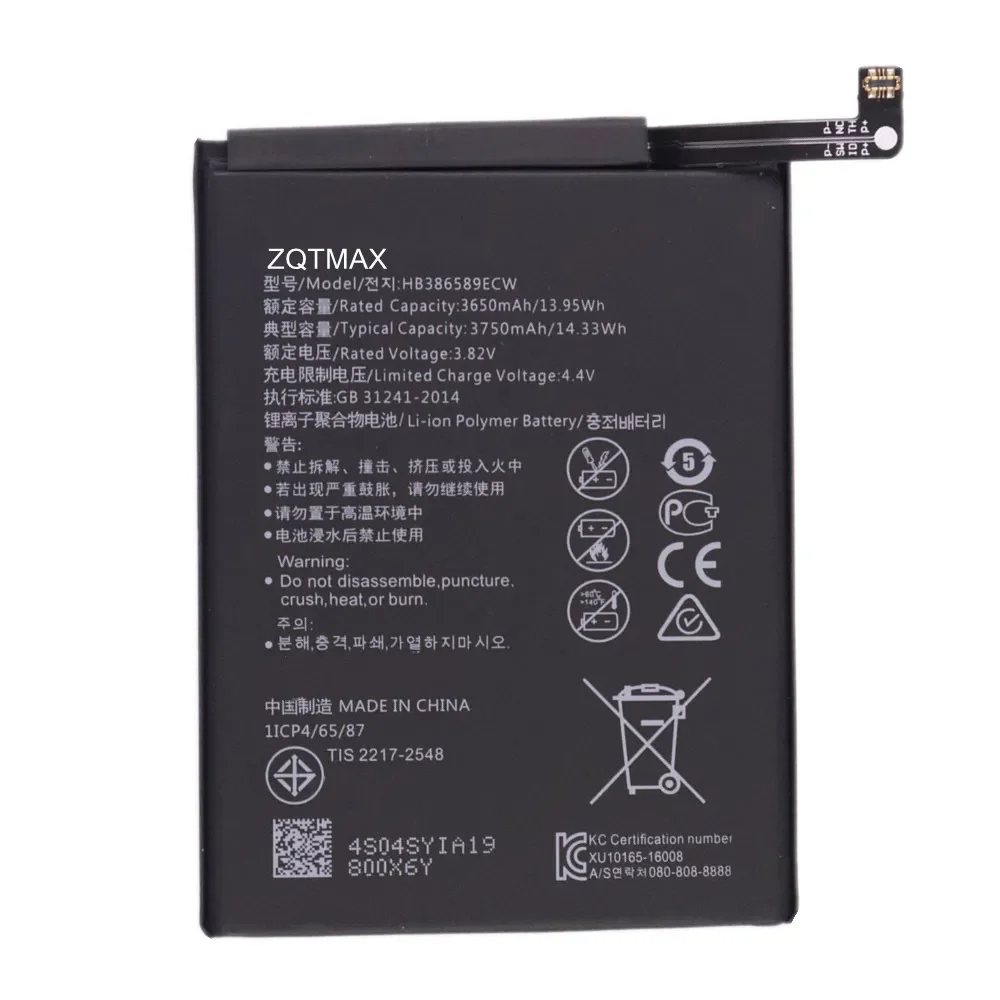 HB386589ECW 3750mAh Battery For Huawei Honor 8x 20 Play 9x Lite P10 PLUS View 10 V10 Mate 20 Lite Nova 3 4 5T Phone Battery