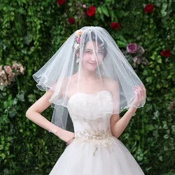 New Arrival White Ivory Short Wedding veils for bride Wedding accessories Boda veu de noiva Sexy Bridal Veil velo Fascinator