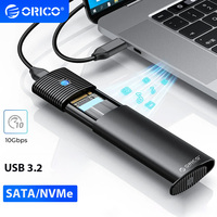 ORICO 10Gbps M.2 NVMe NGFF SATA SSD Enclosure USB 3.2 Gen2 Type C M2 External HD Case Hard Drive Disk Storage Box Adapter for PC