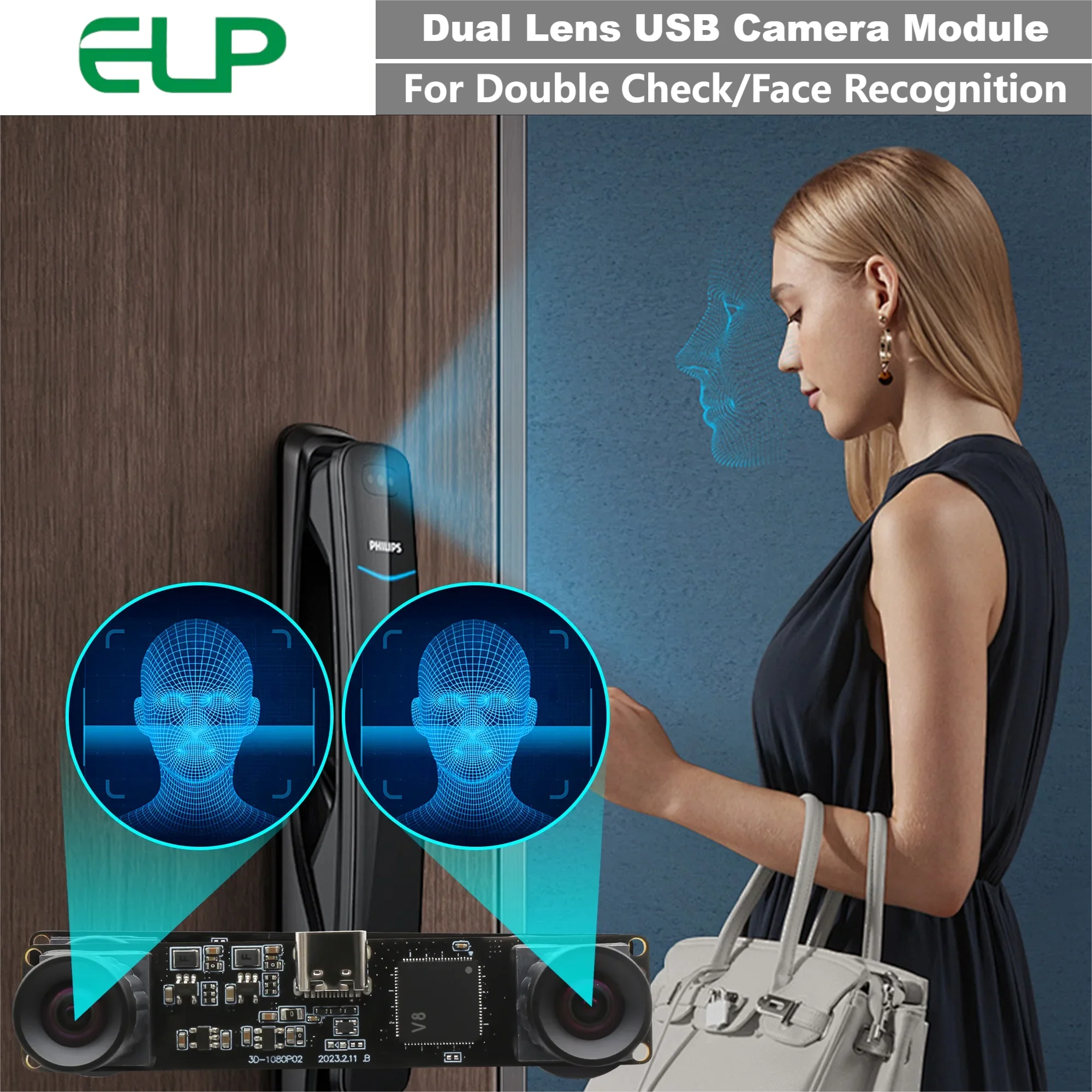 ELP 4MP lente Dual sin distorsión 3840X1080 60fps sincronización módulo de cámara estéreo 3D USB para cámara VR escaneo de impresión 3D