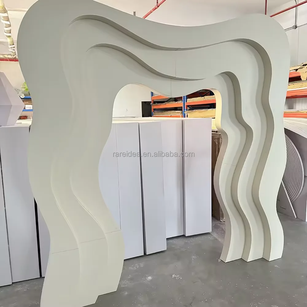 

Wedding Supplies Pvc Backdrop Wedding Decoration Stage White Arch 3D Backdrops