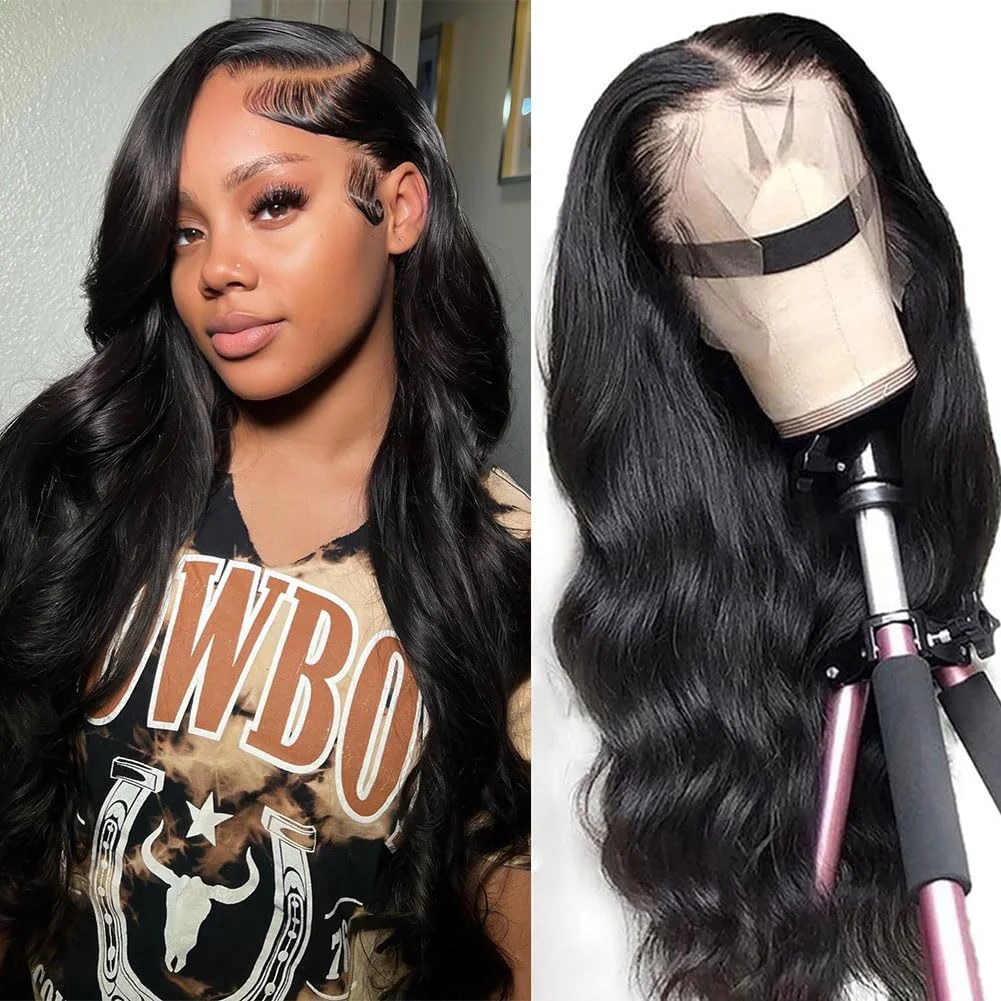 

13x4 Body Wave Lace Front Wigs Human Hair HD Transparent Lace Frontal Wig with Baby Hair 200% Density 9A Glueless Brazilian Hair