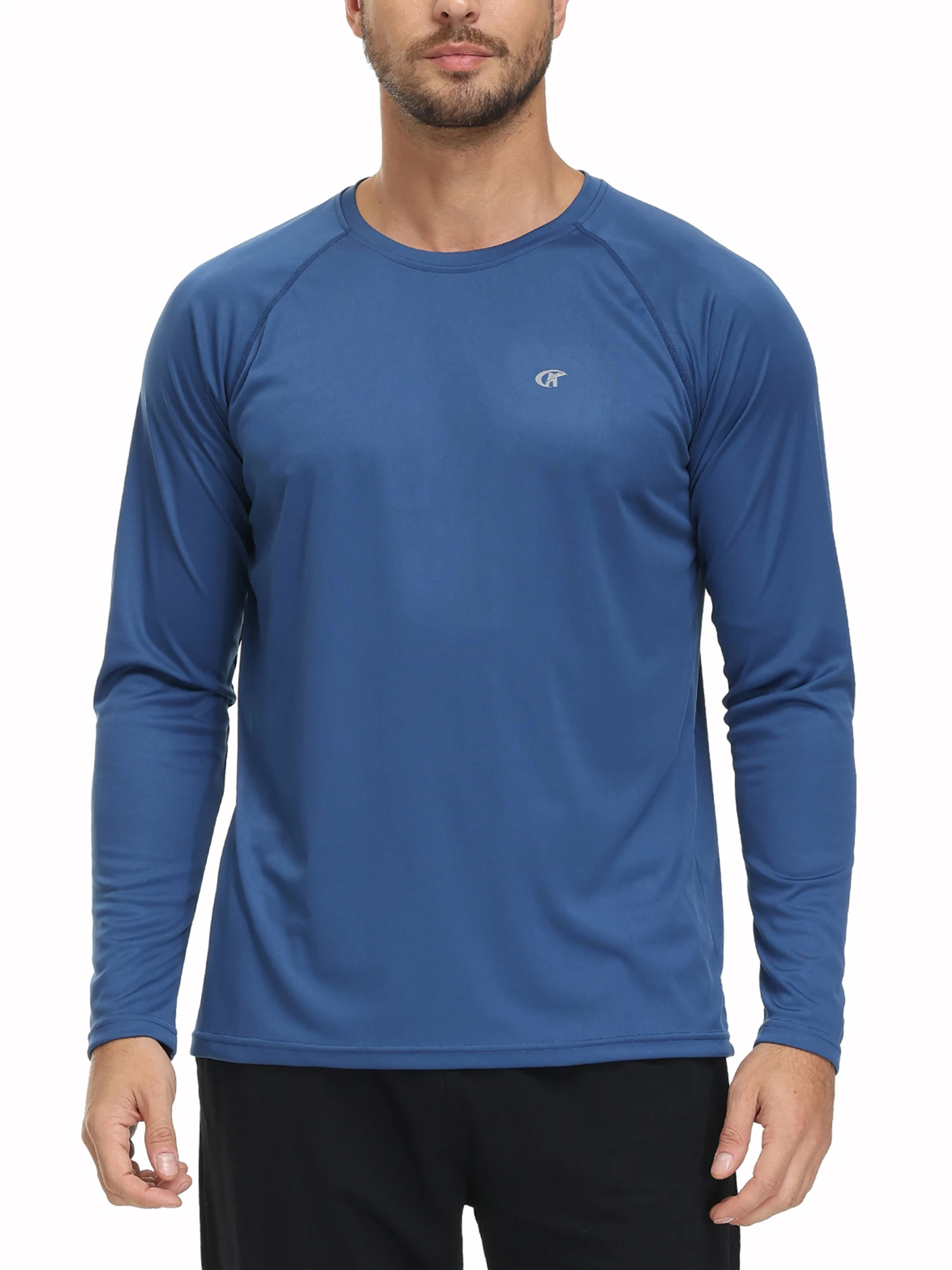 Men UPF 50+ Long Sleeve T-Shirt, Rash Guard Breathable Tops, Pullover Shirt for Sport Fishing Hiking Workout Outdoor Beach image 2