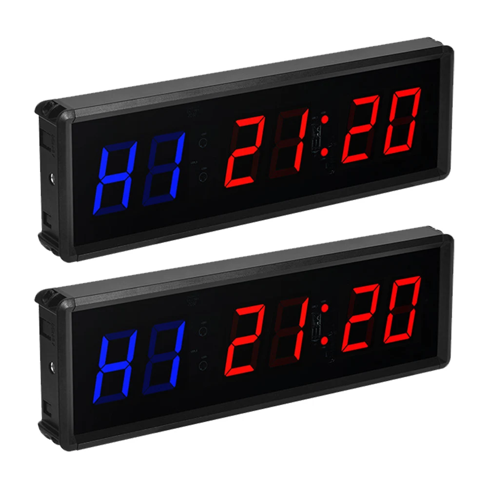 Portable Gym Timer LED Workout Clock Remote Control Count Down/Up Clock Multifunctional Fitness Timer Clock for Boxing Crossfit