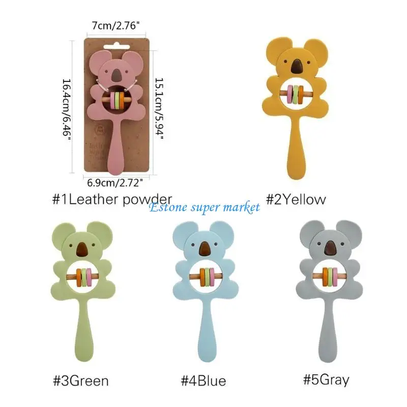 090B Mordedor bebê Griping Toy HandBells Toy Bebês 0-12 meses Presente chá bebê