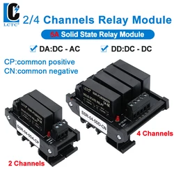 LCTC Solid State Relay Module 2 Or 4 Channels Relay DC TO AC DC TO DC 5A Common Positive Common Negative SSR DIN Mounted Relay