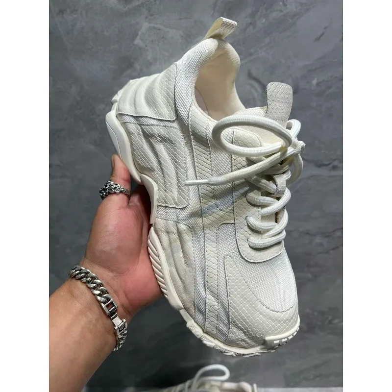 

Men's Chunky Platform Dad Shoes Breathable Mesh Lace Up Non Slip Comfortable Casual Fashion Sneakers 2026 New Arrival