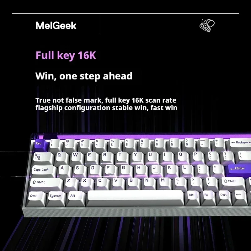 لوحة مفاتيح ميكانيكية MelGeek MADE68 Pro سلكية TTC ذات محور مغناطيسي وكمون منخفض RT0.01 لوحة مفاتيح ألعاب رياضية إلكترونية مخصصة #4